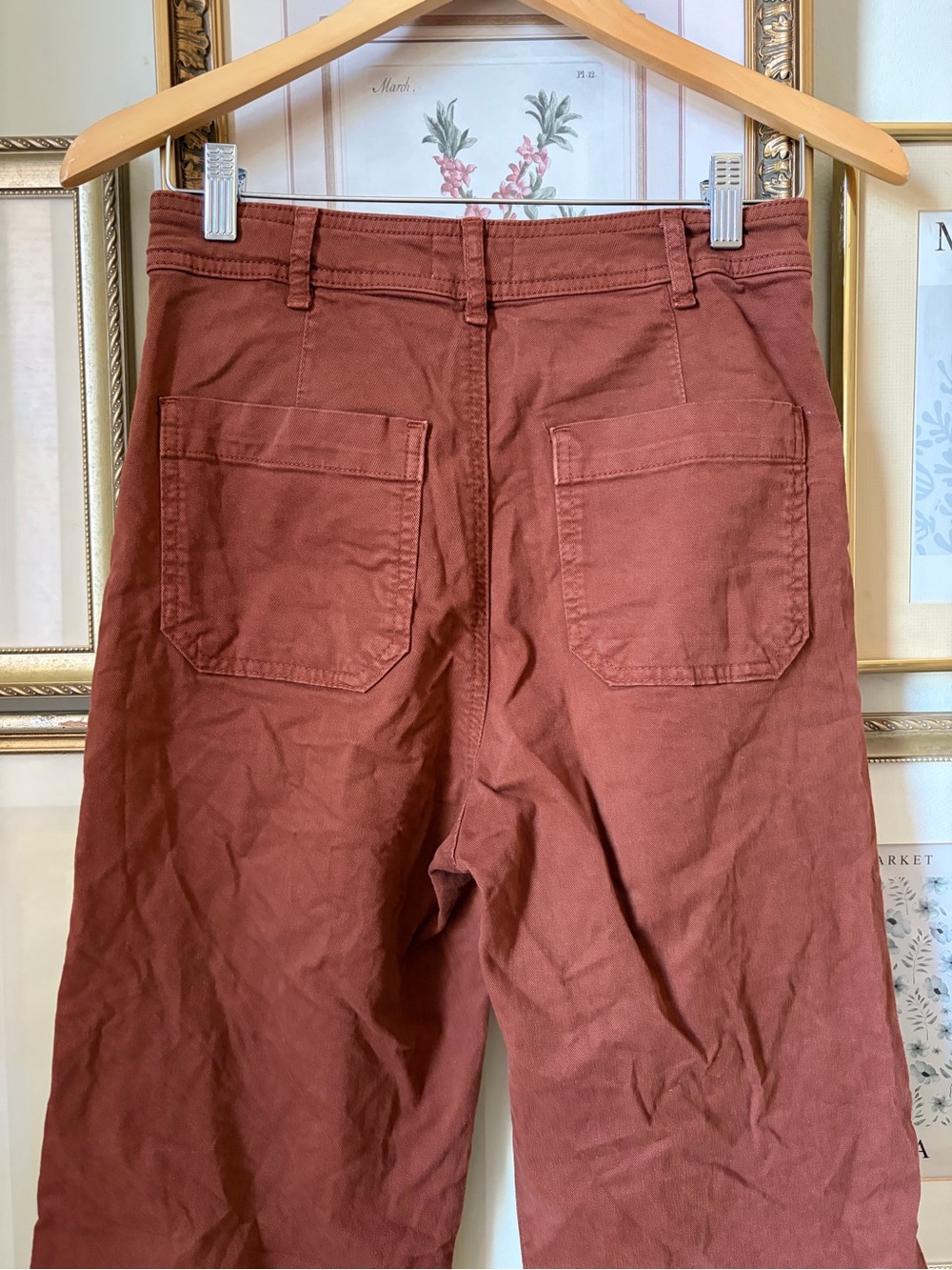 Marine Layer Bridget Twill Flare Pants in Tortoise Shell 6 - Picture 8 of 10